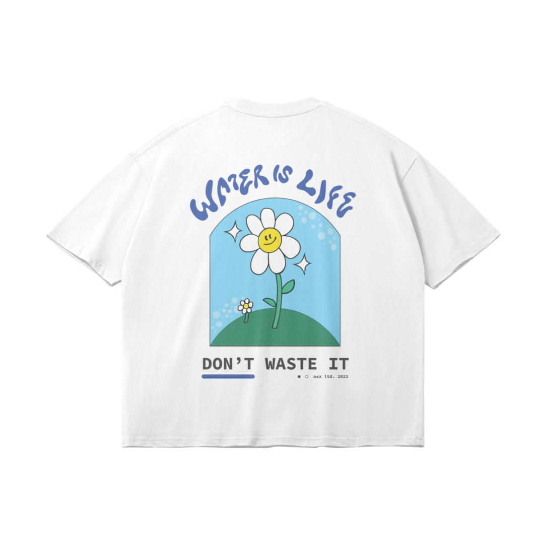 "WATER IS LIFE" 190 GSM Unisex Loose TEE - Image 2