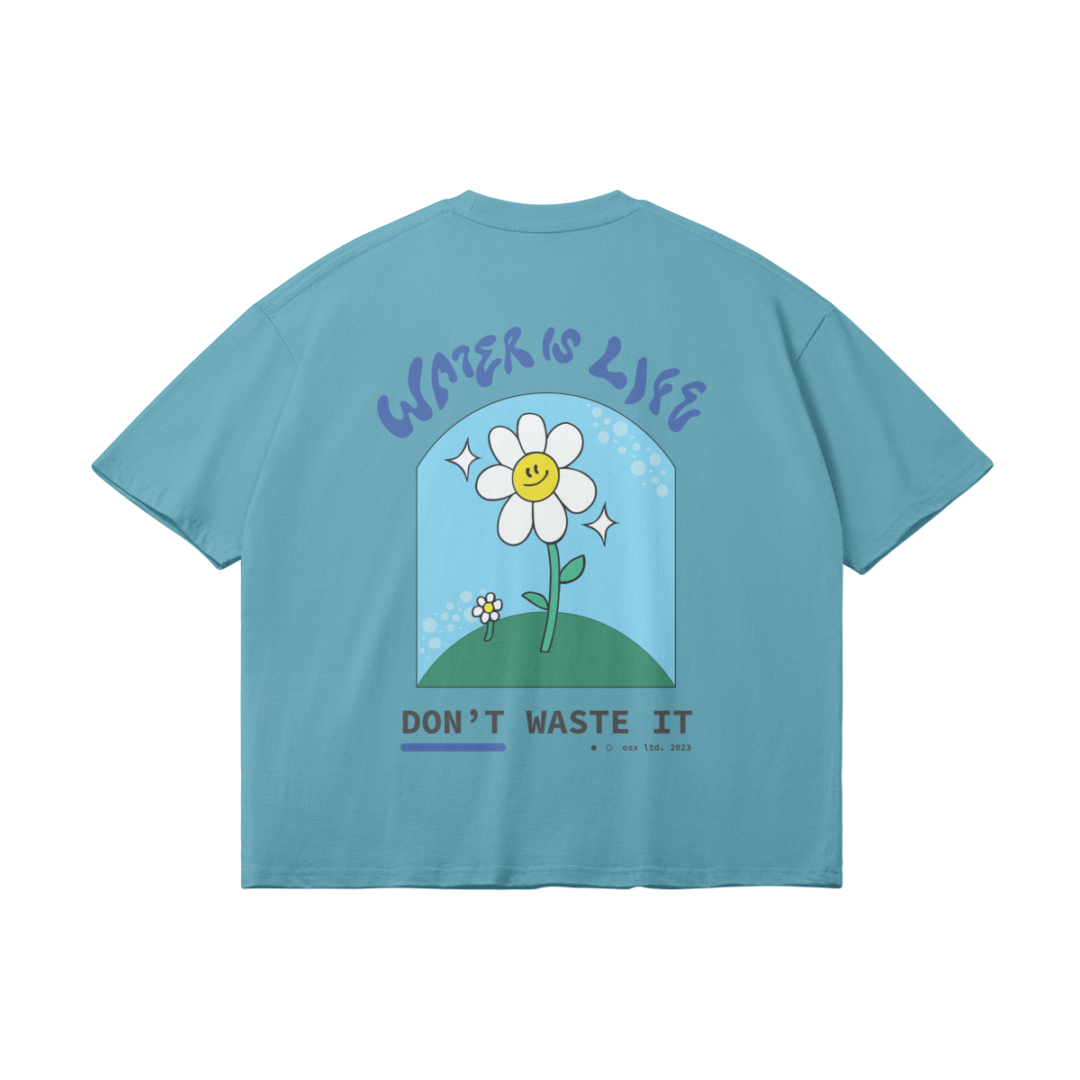 "WATER IS LIFE" 190 GSM Unisex Loose TEE - Image 3